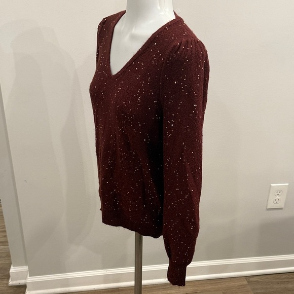 LOFT XS Women's Burgundy Sweater - Picture 5 of 10